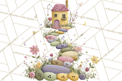 Teacup Garden Clipart, Spring Mini World Png, Tiny Animal Product Image 4