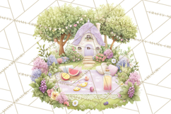 Teacup Garden Clipart, Spring Mini World Png, Tiny Animal Product Image 5