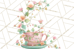 Teacup Garden Clipart, Spring Mini World Png, Tiny Animal Product Image 4