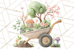Teacup Garden Clipart, Spring Mini World Png, Tiny Animal Product Image 5