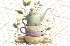 Teacup Garden Clipart, Spring Mini World Png, Tiny Animal Product Image 2