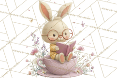Teacup Garden Clipart, Spring Mini World Png, Tiny Animal Product Image 2