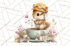 Teacup Garden Clipart, Spring Mini World Png, Tiny Animal Product Image 3