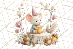 Teacup Garden Clipart, Spring Mini World Png, Tiny Animal Product Image 5