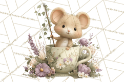 Teacup Garden Clipart, Spring Mini World Png, Tiny Animal Product Image 2