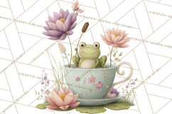 Teacup Garden Clipart, Spring Mini World Png, Tiny Animal Product Image 4