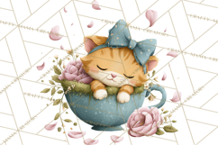 Teacup Garden Clipart, Spring Mini World Png, Tiny Animal Product Image 2