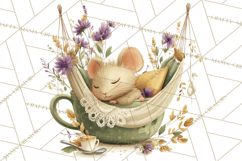 Teacup Garden Clipart, Spring Mini World Png, Tiny Animal Product Image 5