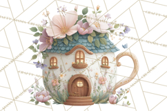 Teacup Garden Clipart, Spring Mini World Png, Tiny Animal Product Image 4