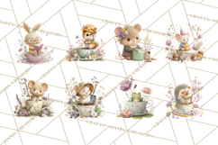 Teacup Garden Clipart, Spring Mini World Png, Tiny Animal Product Image 5