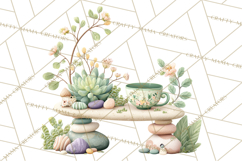 Teacup Garden Clipart, Spring Mini World Png, Tiny Animal Product Image 4