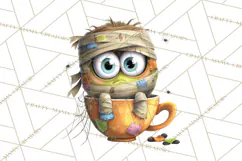 Halloween Teacup Monster Clipart PNG for Stickers Product Image 3