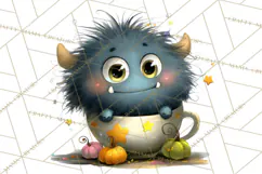 Halloween Teacup Monster Clipart PNG for Stickers Product Image 5