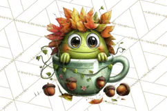 Halloween Teacup Monster Clipart PNG for Stickers Product Image 2