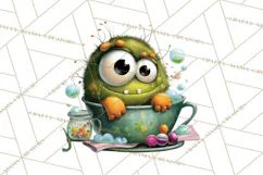 Halloween Teacup Monster Clipart PNG for Stickers Product Image 5