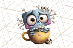 Halloween Teacup Monster Clipart PNG for Stickers Product Image 2