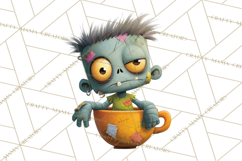 Halloween Teacup Monster Clipart PNG for Stickers Product Image 3