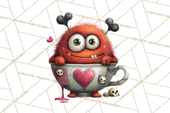Halloween Teacup Monster Clipart PNG for Stickers Product Image 3