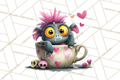 Halloween Teacup Monster Clipart PNG for Stickers Product Image 2