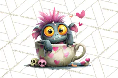 Halloween Teacup Monster Clipart PNG for Stickers Product Image 2