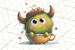 Halloween Teacup Monster Clipart PNG for Stickers Product Image 3