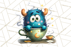 Halloween Teacup Monster Clipart PNG for Stickers Product Image 3
