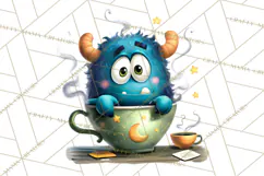 Halloween Teacup Monster Clipart PNG for Stickers Product Image 3