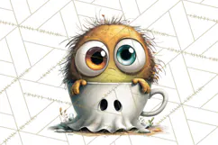 Halloween Teacup Monster Clipart PNG for Stickers Product Image 3