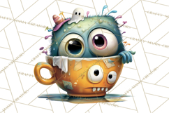 Halloween Teacup Monster Clipart PNG for Stickers Product Image 5