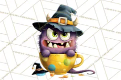 Halloween Teacup Monster Clipart PNG for Stickers Product Image 3