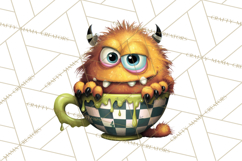 Halloween Teacup Monster Clipart PNG for Stickers Product Image 4