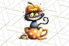Halloween Teacup Monster Clipart PNG for Stickers Product Image 5