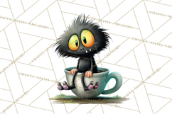 Halloween Teacup Monster Clipart PNG for Stickers Product Image 3