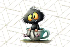 Halloween Teacup Monster Clipart PNG for Stickers Product Image 3