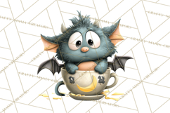 Halloween Teacup Monster Clipart PNG for Stickers Product Image 4
