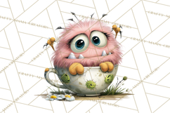 Halloween Teacup Monster Clipart PNG for Stickers Product Image 5
