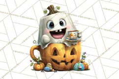 Halloween Teacup Monster Clipart PNG for Stickers Product Image 3