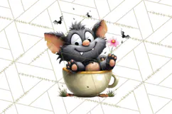 Halloween Teacup Monster Clipart PNG for Stickers Product Image 4
