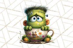 Halloween Teacup Monster Clipart PNG for Stickers Product Image 5