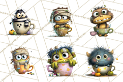 Halloween Teacup Monster Clipart PNG for Stickers Product Image 3