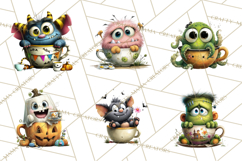 Halloween Teacup Monster Clipart PNG for Stickers Product Image 9