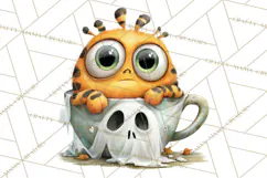 Halloween Teacup Monster Clipart PNG for Stickers Product Image 3
