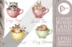 Teacup Woodland Creature Sublimation Product Image 1