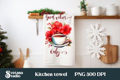 Hot tea kitchen towel sublimation | Dish towel PNG Product Image 1