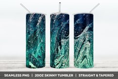 Teal Abstract Art Sublimation Design for 20oz Skinny Tumbler Product Image 1