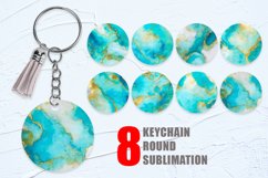 Teal Agate watercolor ink Keychain | Keyring Product Image 1