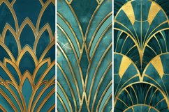 Teal and Gold Art Deco Digital Paper Bundle Product Image 3