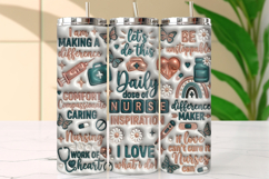 Teal and Rose Gold Nurse Inspiration Quotes Tumbler Wrap Product Image 1
