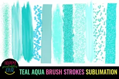TEAL AQUA BRUSH STROKES SUBLIMATION- BLUE BRUSH STROKE BACKGROUND