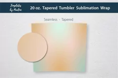Teal Beige Ombre Seamless Tumbler Sublimation Wrap for 20 oz Skinny Tapered Tumbler